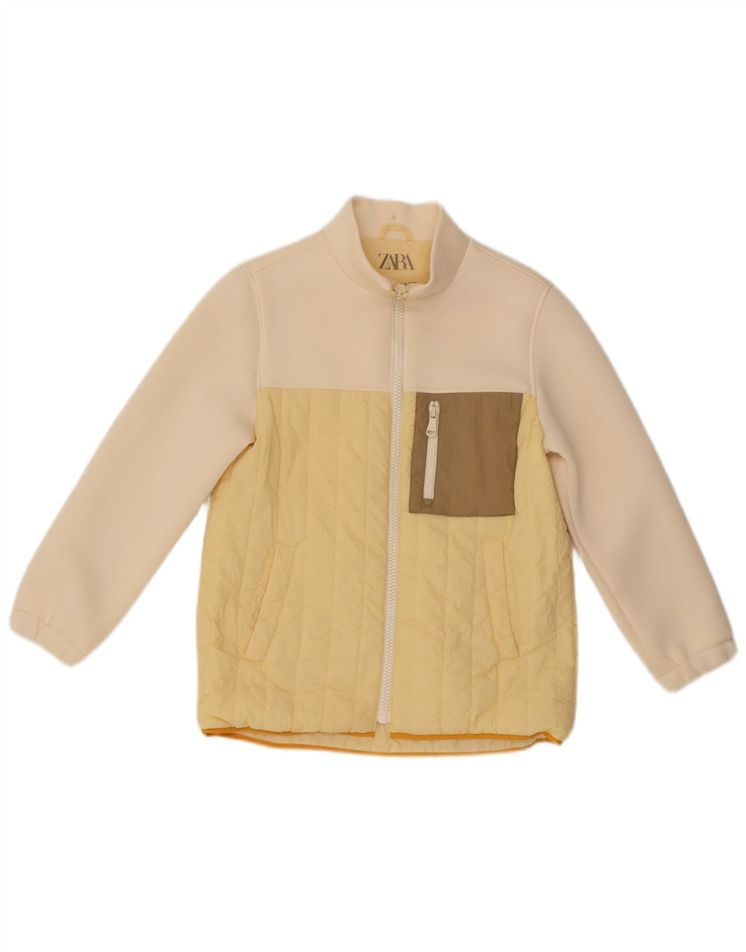 Zara Jaqueta acolchoada para meninas 9-10 anos Amarelo Colourblock Poliamida