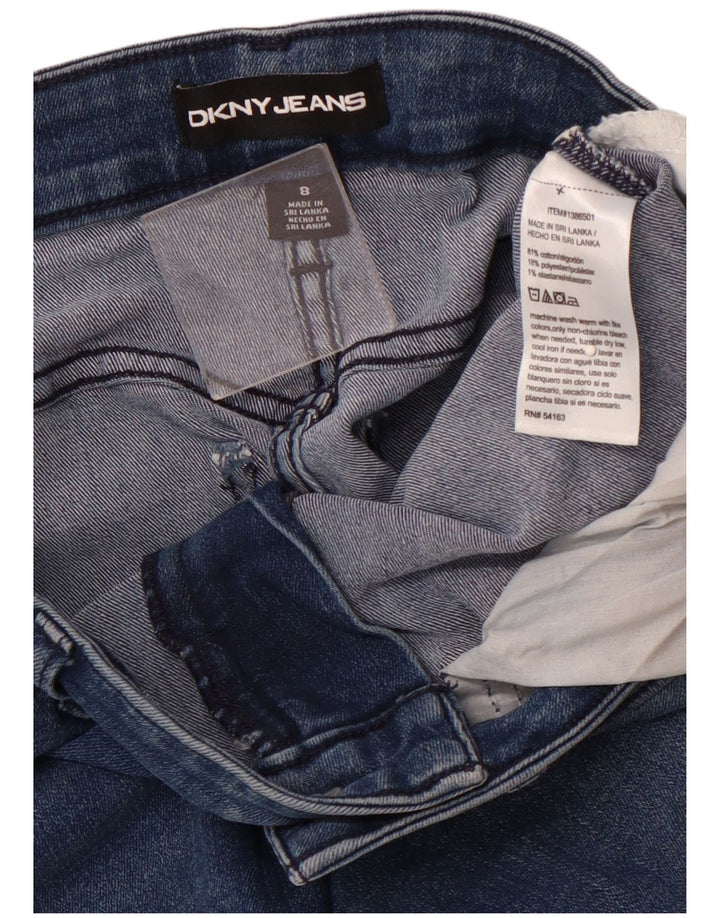 Shorts jeans feminino DKNY EUA 8 médio W28 algodão azul marinho