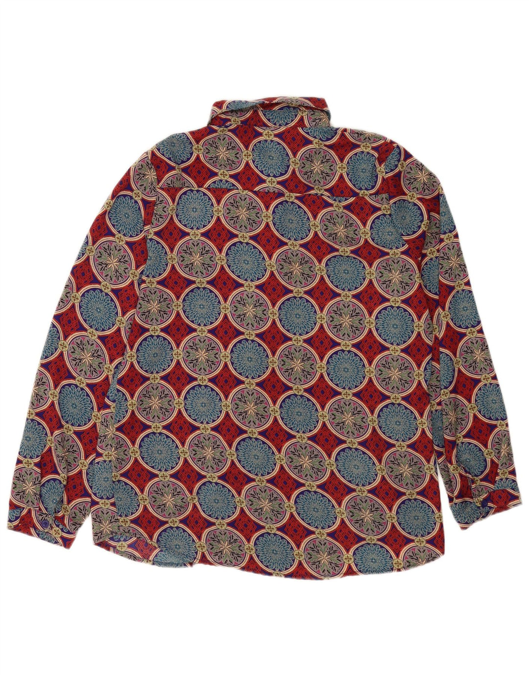 Blusa feminina Exibit UK 14 grande poliéster geométrico multicolorido