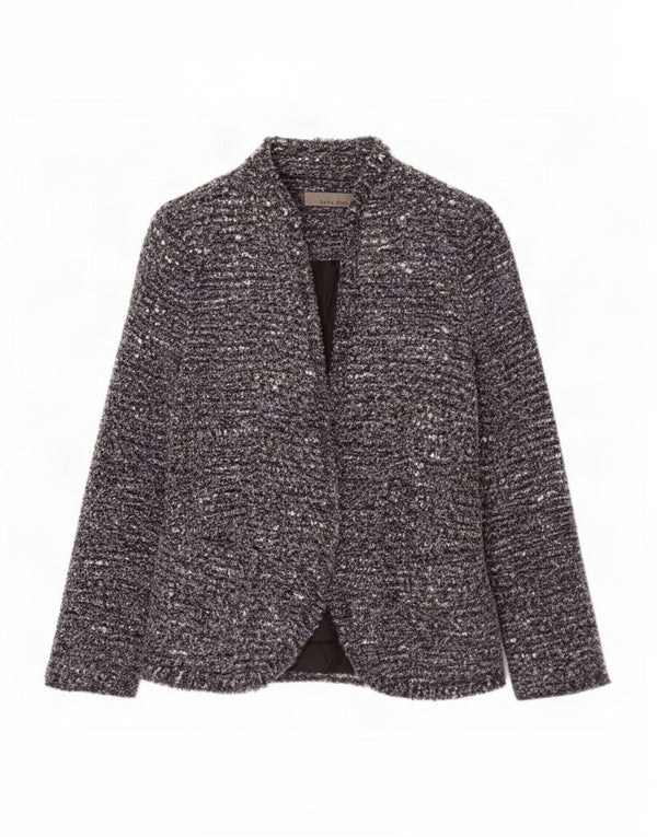 Jaqueta blazer feminina Zara UK 8 pequena azul marinho manchada