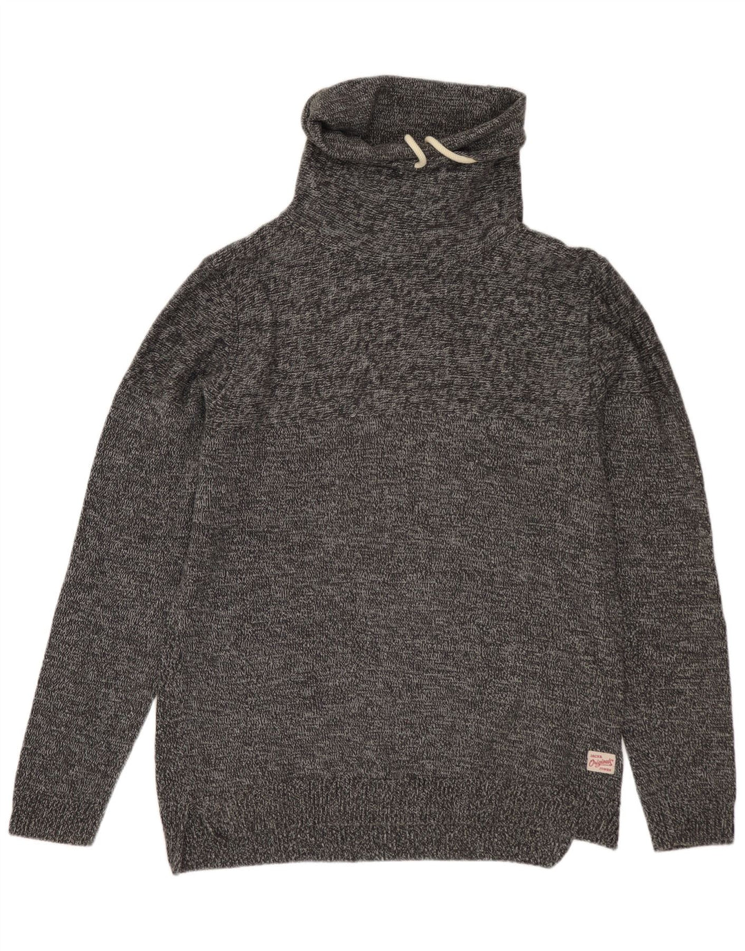 Suéter masculino Jack & Jones com gola redonda e algodão manchado cinza médio