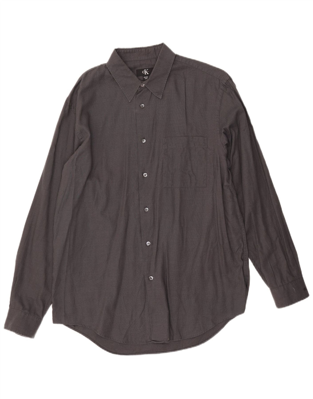 Camisa masculina Calvin Klein tamanho 41 algodão cinza médio