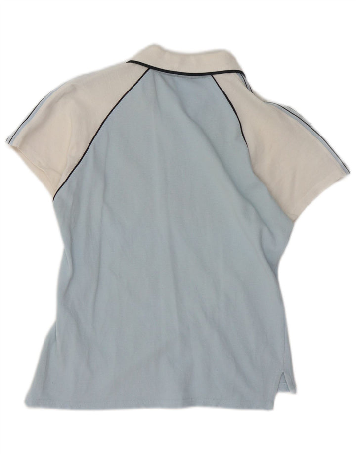 Camisa polo feminina NORTH SAILS com gola e zíper Reino Unido 12 bloco colorido azul médio