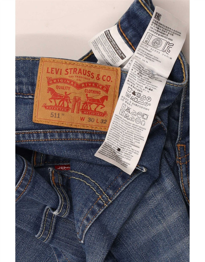 Levi's Masculino 511 Slim Jeans W30 L32 Azul Algodão