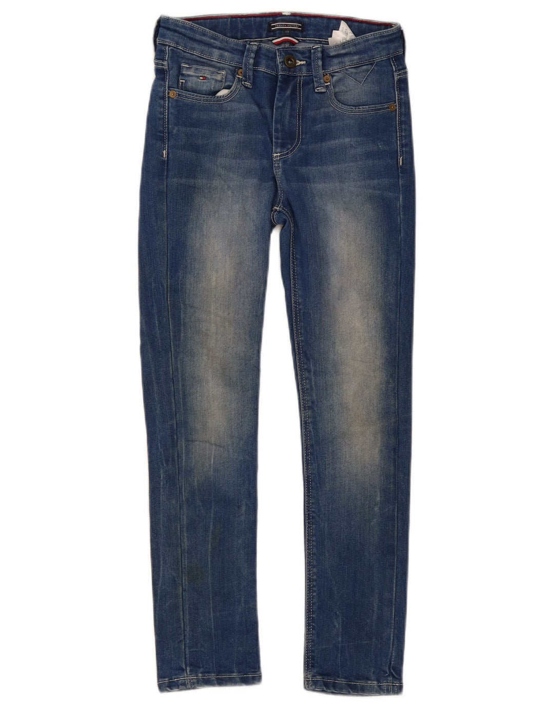 TOMMY HILFIGER Meninos Jeans Slim 9-10 Anos W26 L24 Azul Algodão
