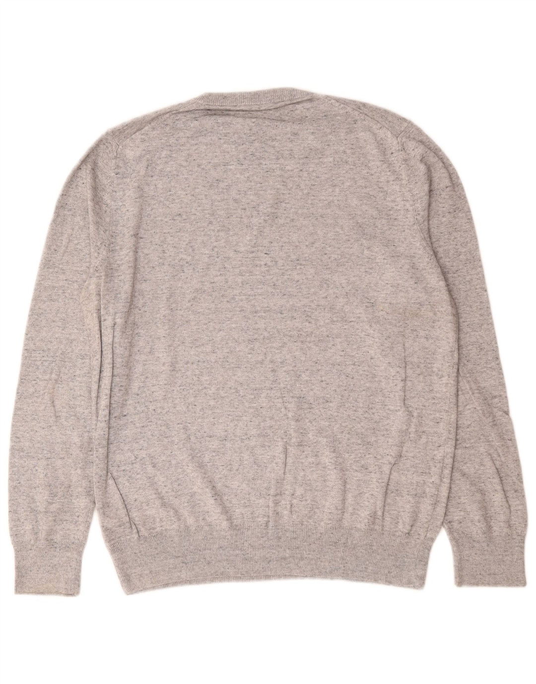 Suéter masculino Marks & Spencer com gola redonda e algodão manchado cinza médio