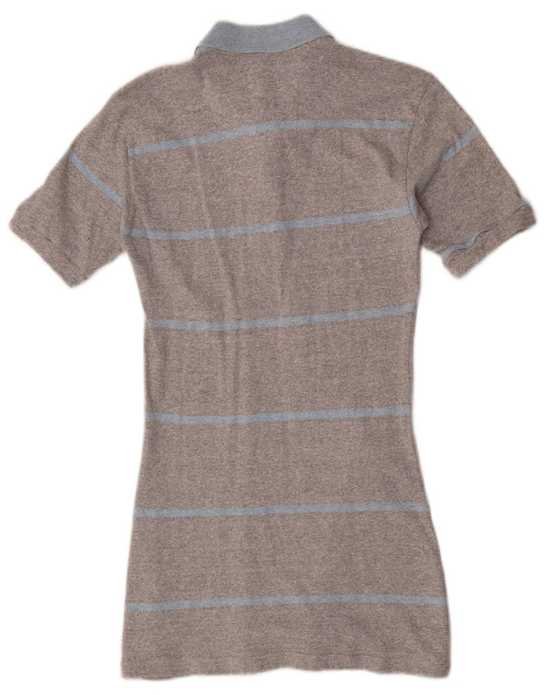 Vestido polo feminino Champion UK 12 algodão listrado cinza médio