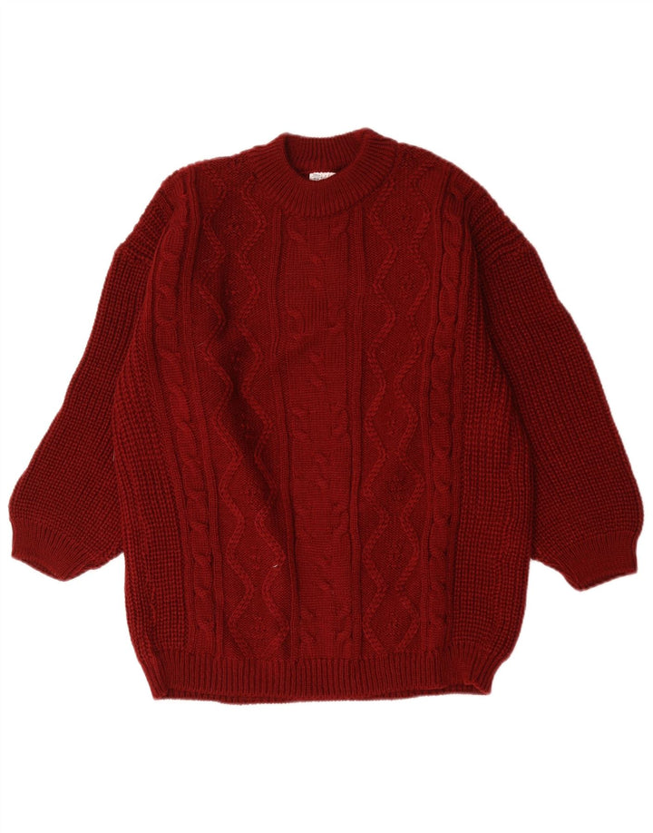 Suéter feminino vintage grande com gola redonda UE 38/40 médio marrom