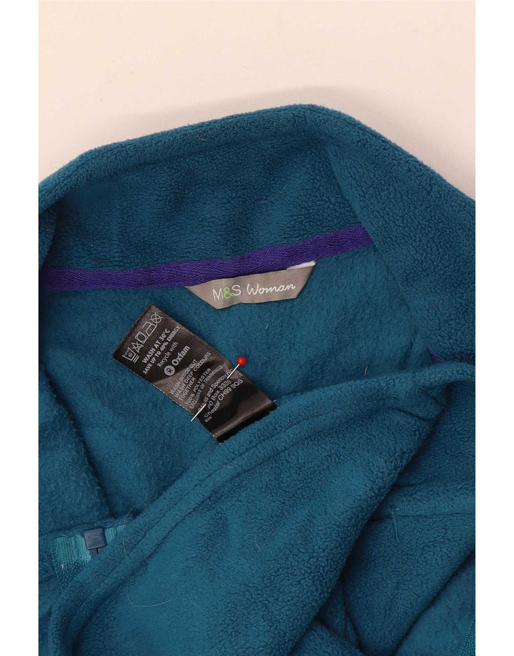 Jaqueta de lã feminina Marks & Spencer Reino Unido 8 poliéster azul pequeno