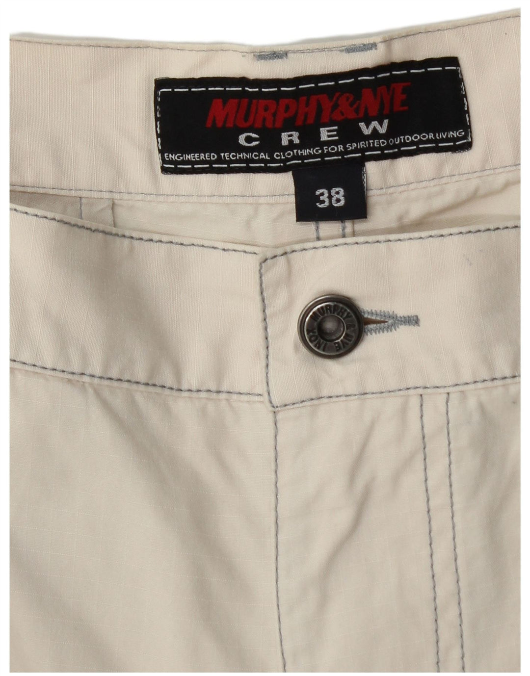 Shorts cargo gráfico masculino Murphy & Nye W38 XL algodão branco