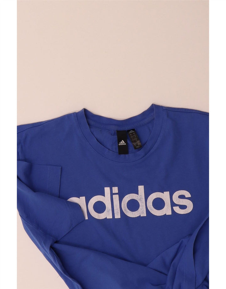 ADIDAS Mens Graphic T-Shirt Top Large Blue Vintage Adidas and Second-Hand Adidas from Messina Hembry 