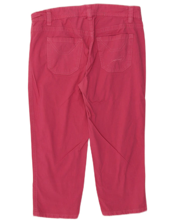 Calça capri reta feminina Jeckerson W29 L19 algodão rosa