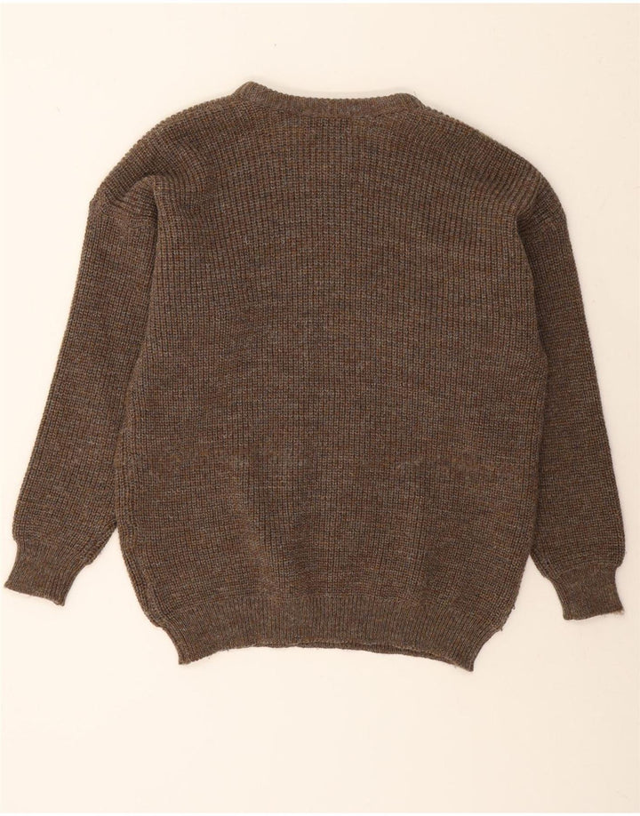 Suéter masculino BARBOUR com gola redonda, médio, cáqui, lã nova