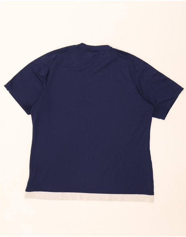 Adidas Masculino Climalite Camiseta Top XL Azul Marinho Colorblock Poliéster