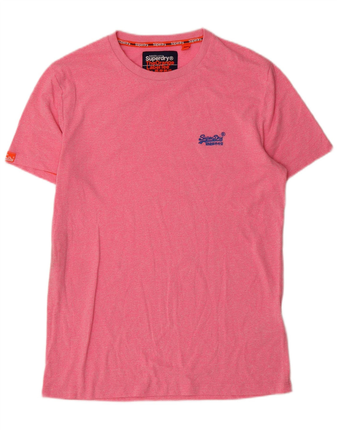 Camiseta masculina Superdry Top grande algodão rosa