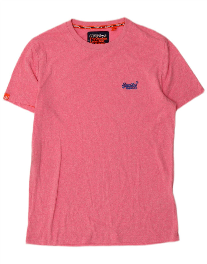 Camiseta masculina Superdry Top grande algodão rosa