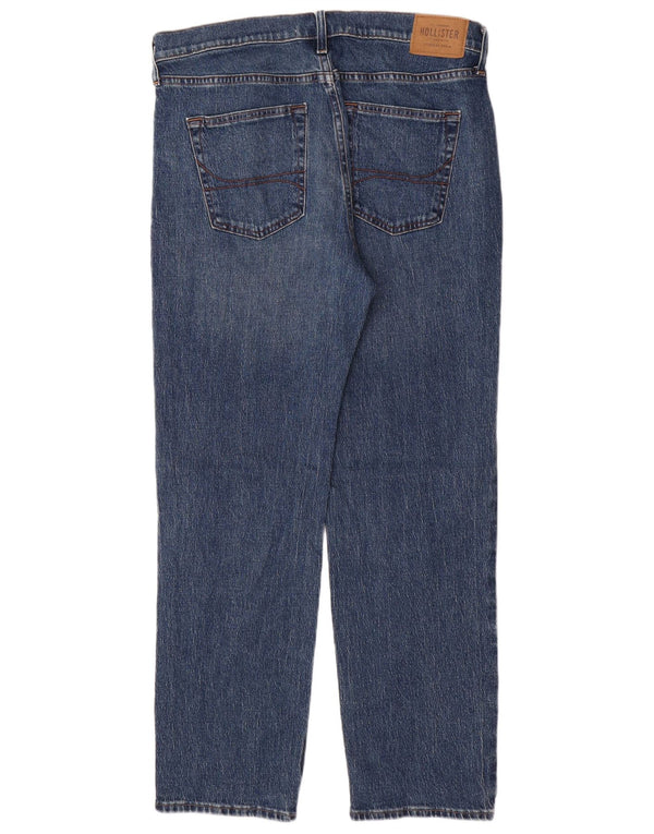 Hollister Mens Loose Jeans W34 L32 Azul Algodão