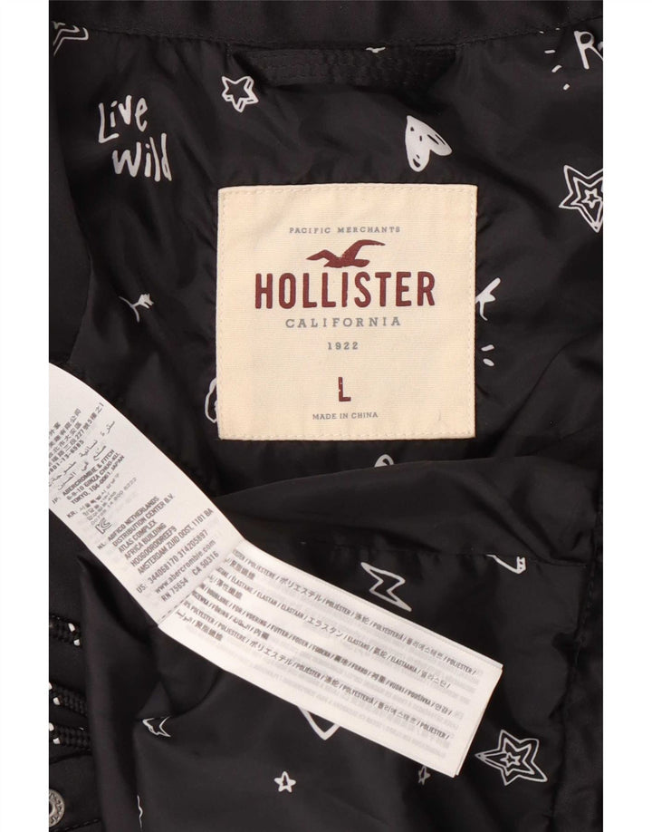Jaqueta bomber feminina Hollister UK 16 grande poliéster preto