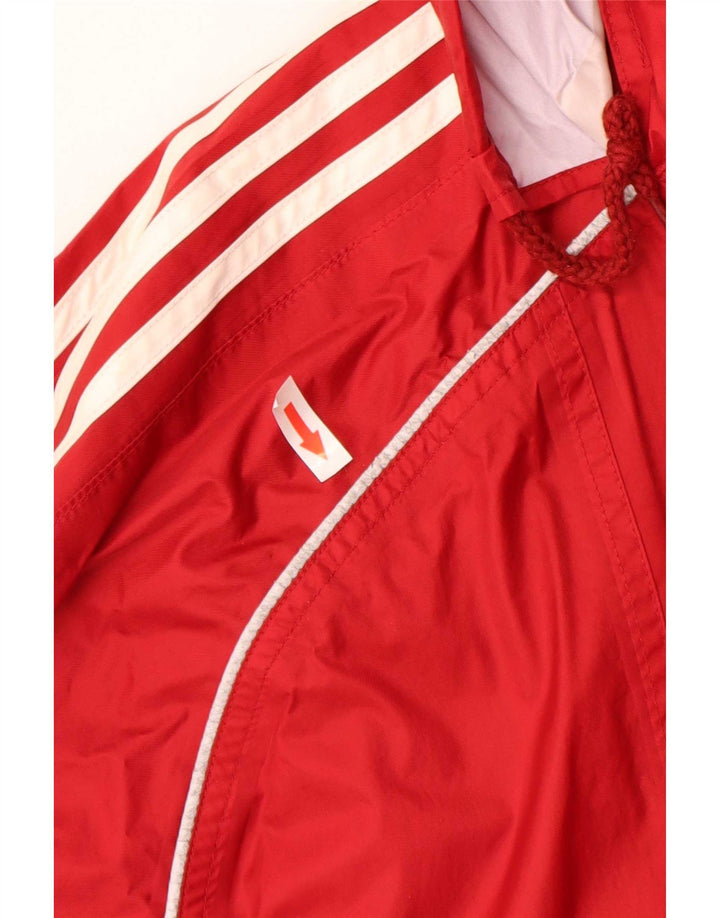 Jaqueta de chuva masculina Adidas com capuz UK 44/46 grande poliamida vermelha