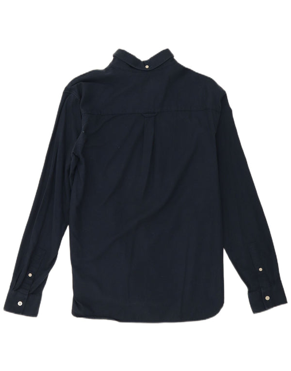 Camisa masculina Lyle & Scott pequena azul marinho algodão