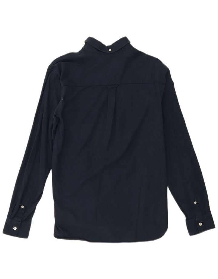 Camisa masculina Lyle & Scott pequena azul marinho algodão