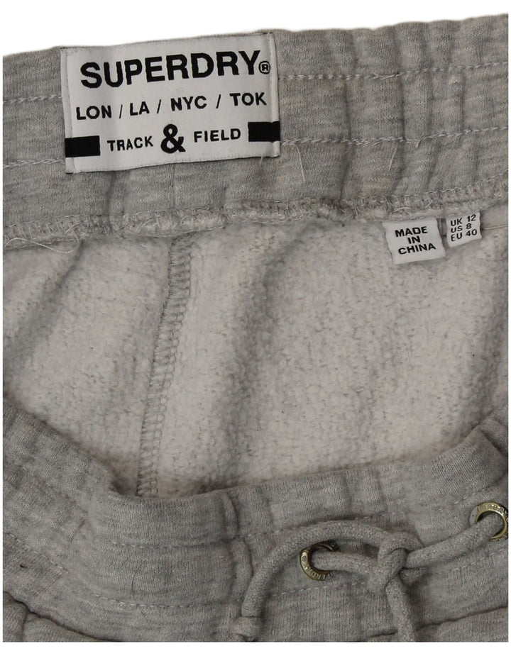 Calça de treino feminina Superdry Joggers UK 12 algodão cinza médio