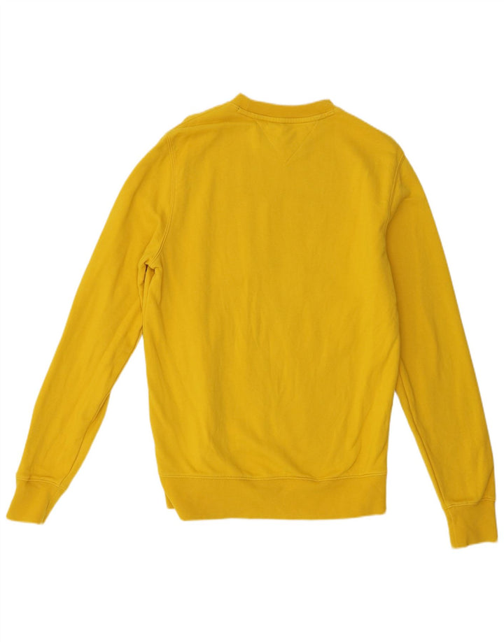 Tommy Hilfiger moletom gráfico masculino jumper médio algodão amarelo