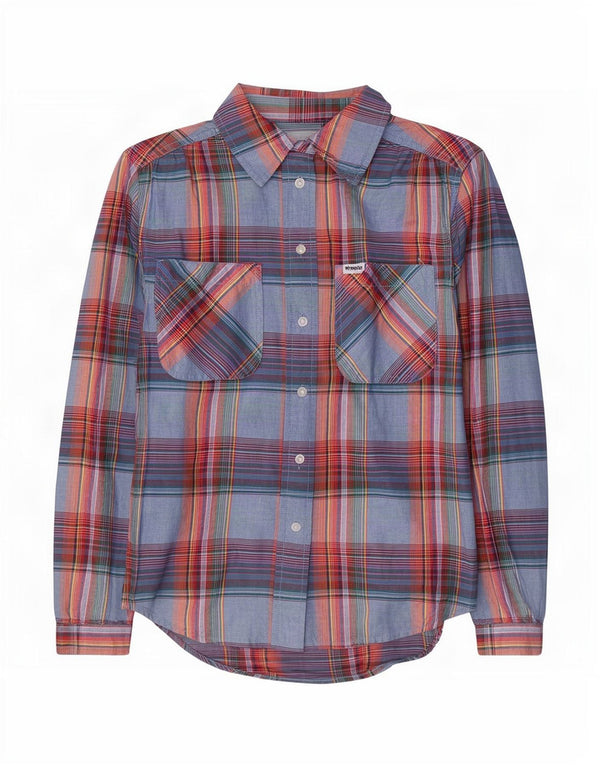 Camisa feminina Wrangler de ajuste solto Reino Unido 6 XS algodão xadrez multicolorido
