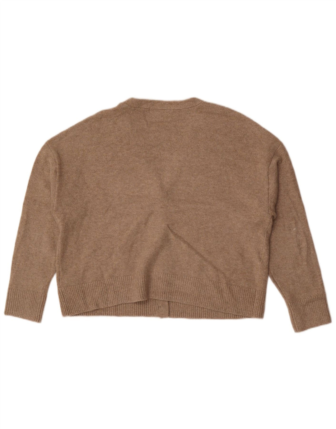 Suéter cardigã feminino Marks & Spencer Reino Unido 14 poliéster marrom médio
