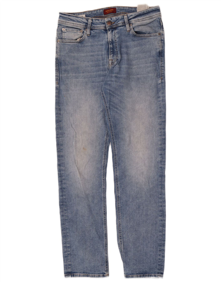 Jack & Jones Mens Clark Slim Jeans W33 L34 Azul Algodão