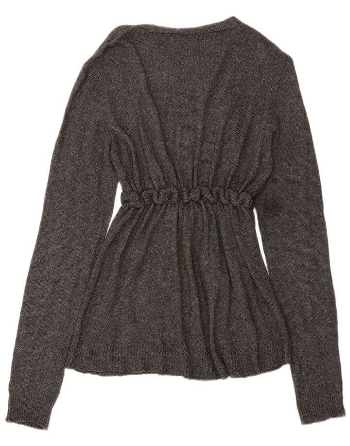 Suéter cardigã feminino Zara Reino Unido 14 grande viscose cinza
