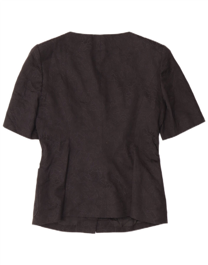 Jaqueta blazer feminina de manga curta GUY LAROCHE UE 42 grande preta clássica