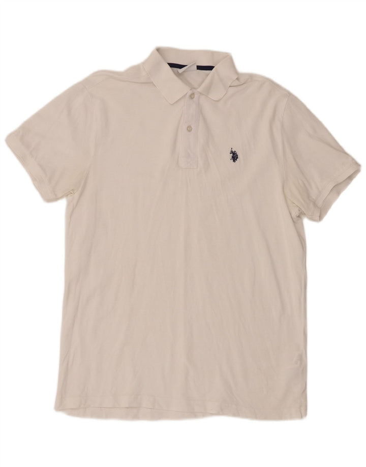 US Polo Assn. Camisa masculina grande algodão branco