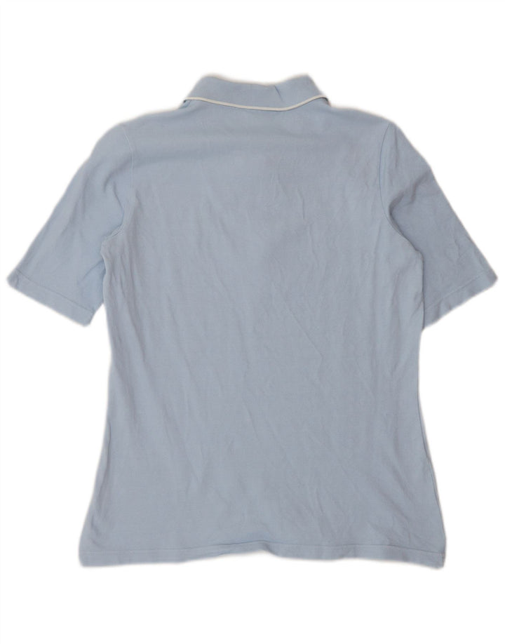 Camisa polo feminina Lacoste tamanho 42 grande algodão azul