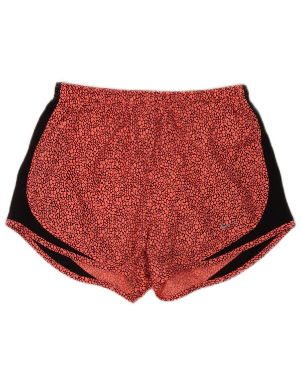 Nike Womens Dri Fit Abstract Pattern Sport Shorts UK 10 Pequeno Poliéster Vermelho