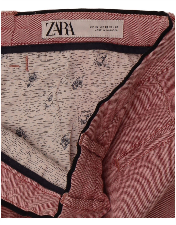Zara Mens Chino Shorts IT 42 Grande W32 Algodão Rosa