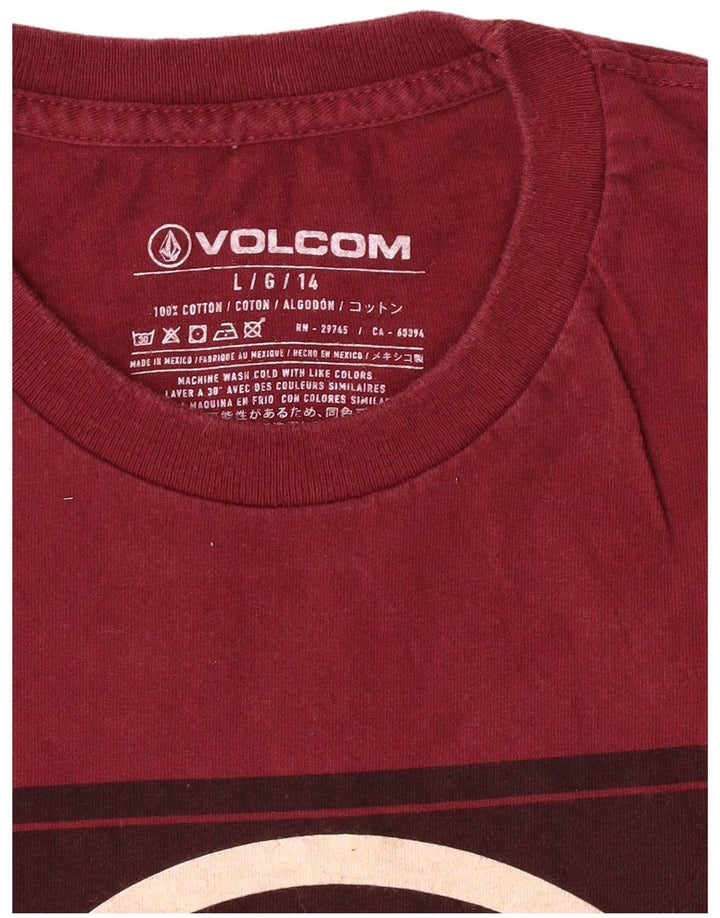 Volcom Meninos 13-14 Anos Grande Algodão Borgonha