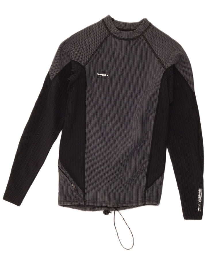 Top feminino O'Neill de manga comprida UK 14 grande cinza colorblock nylon