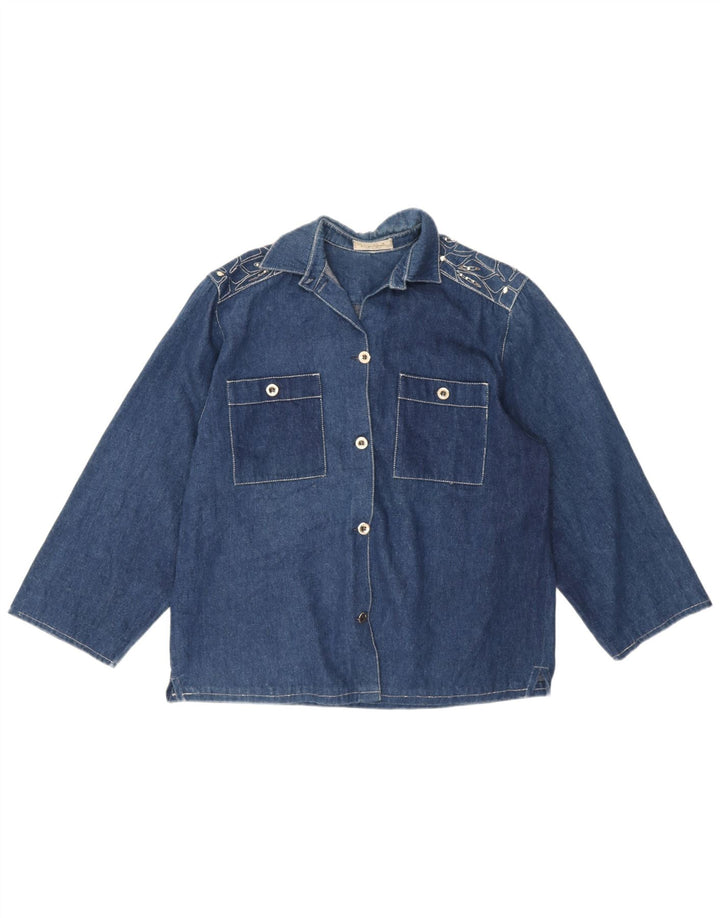 Jaqueta jeans feminina Giorgio Grati IT 44 algodão azul médio