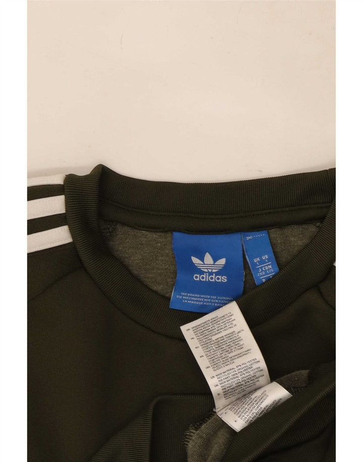Adidas Mens Moletom Jumper Grande Poliéster Cáqui