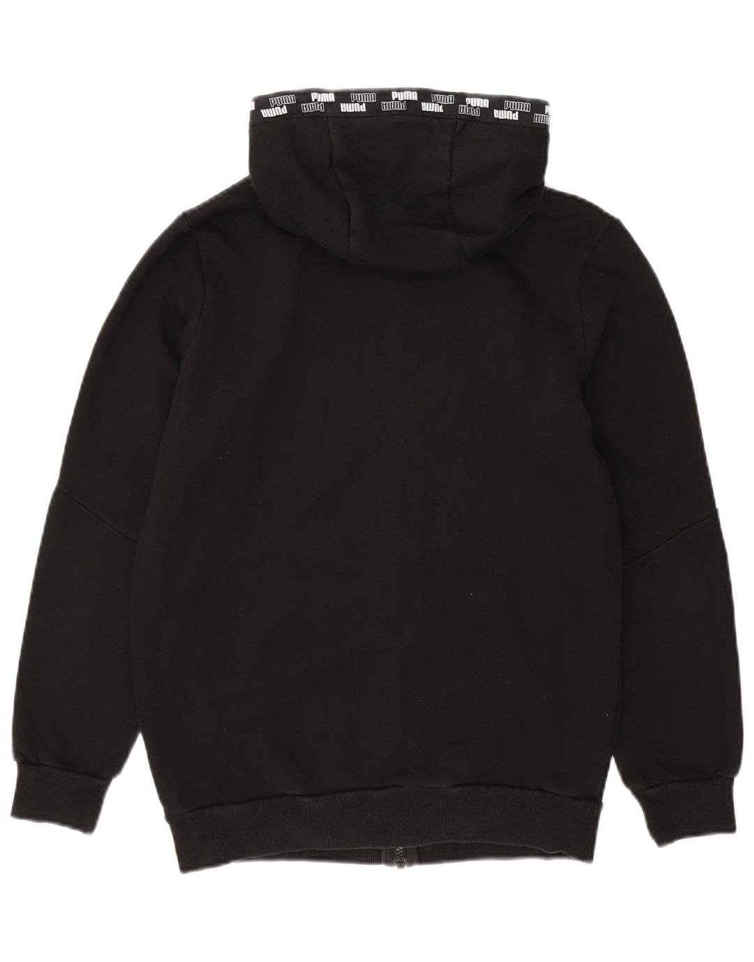 Suéter masculino Puma com capuz e zíper gráfico pequeno algodão preto