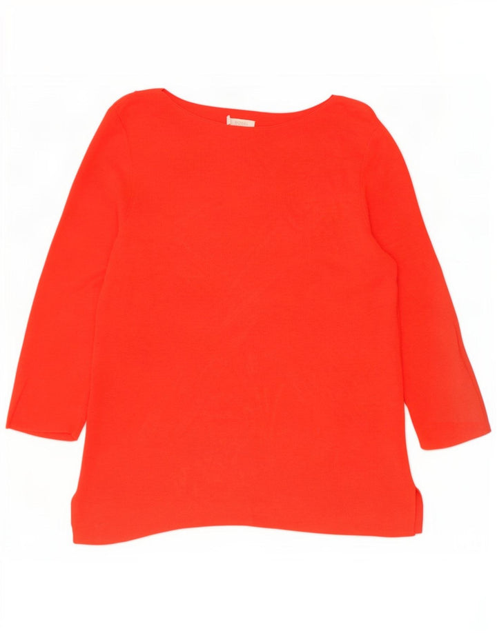 Top feminino Hobbs manga 3/4 Reino Unido 14 grande viscose vermelha