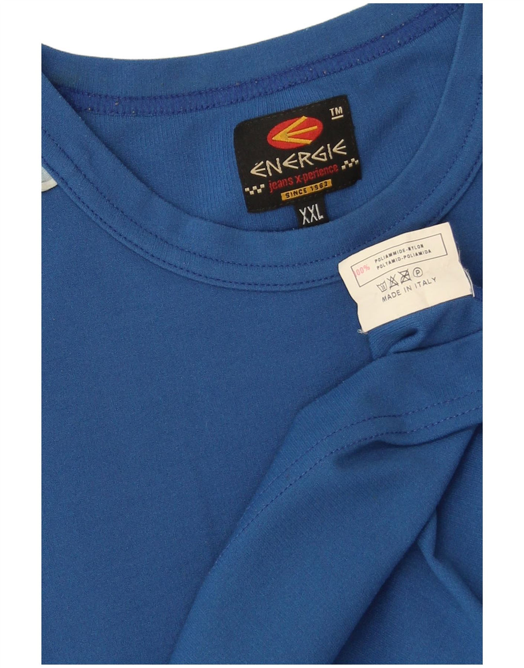 Energie Camiseta masculina Top 2XL Azul Colourblock Poliamida