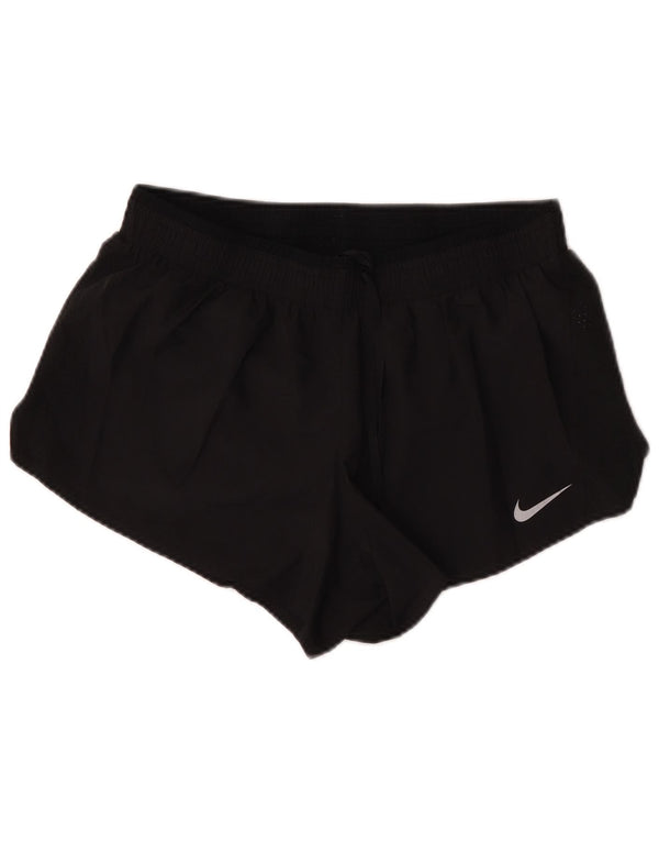 Shorts esportivos femininos Nike Dri Fit UK 16 grande poliéster preto