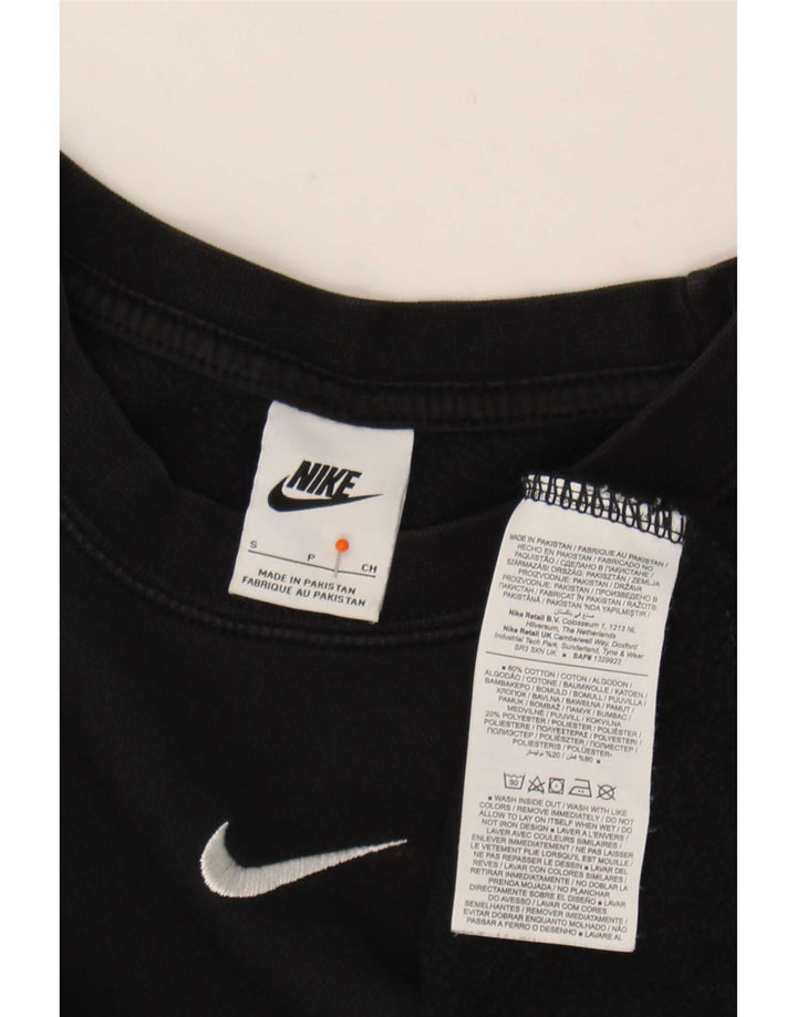 Nike feminino oversized moletom jumper reino unido 10 pequeno algodão preto