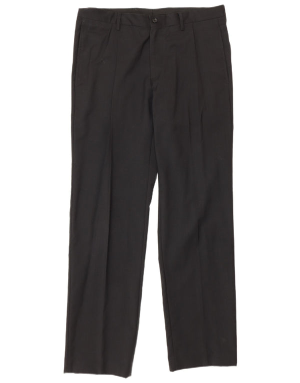 Calça masculina Calvin Klein de terno reto IT 52 XL W36 L34 lã preta