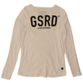 Top gráfico feminino G-Star manga comprida Reino Unido 14 grande algodão branco