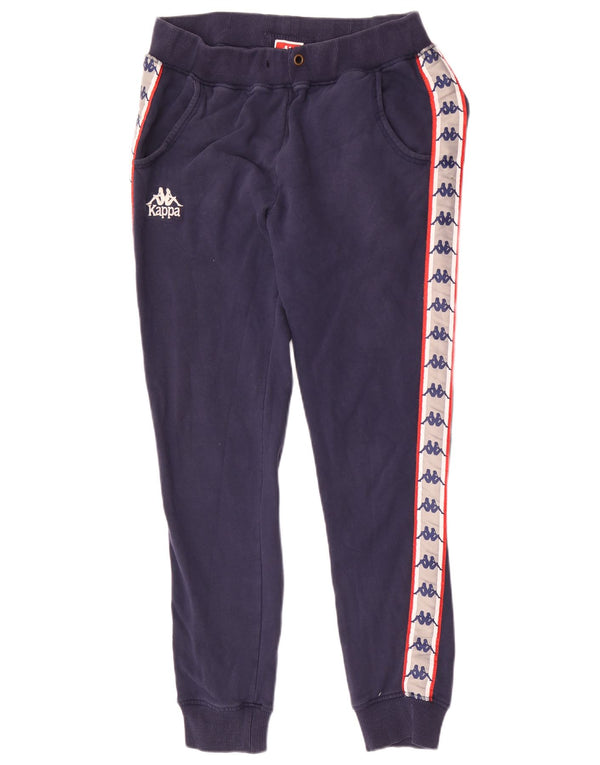 Kappa Calça de treino masculina gráfica Joggers pequeno bloco colorido azul marinho