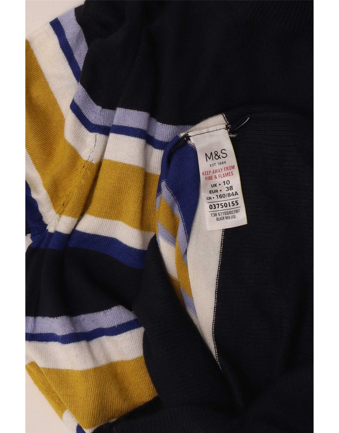 Vestido jumper feminino de manga comprida Marks & Spencer Reino Unido 10 pequeno multicolorido