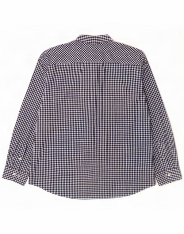 Ben Sherman Mens Classic Fit Shirt XL Azul Marinho Gingham Algodão